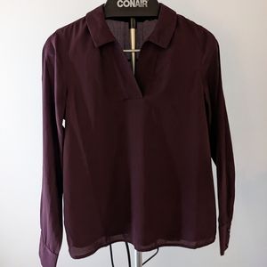 Burgundy long sleeve blouse